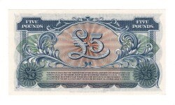 İngiltere 5 Pound 1948 ÇİL *Ordu Parası* YKP7671 - 2