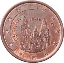 İspanya 5 Euro Cent 1999 ÇT *Santiago De Compostela Katedrali* YMP8490 - 2