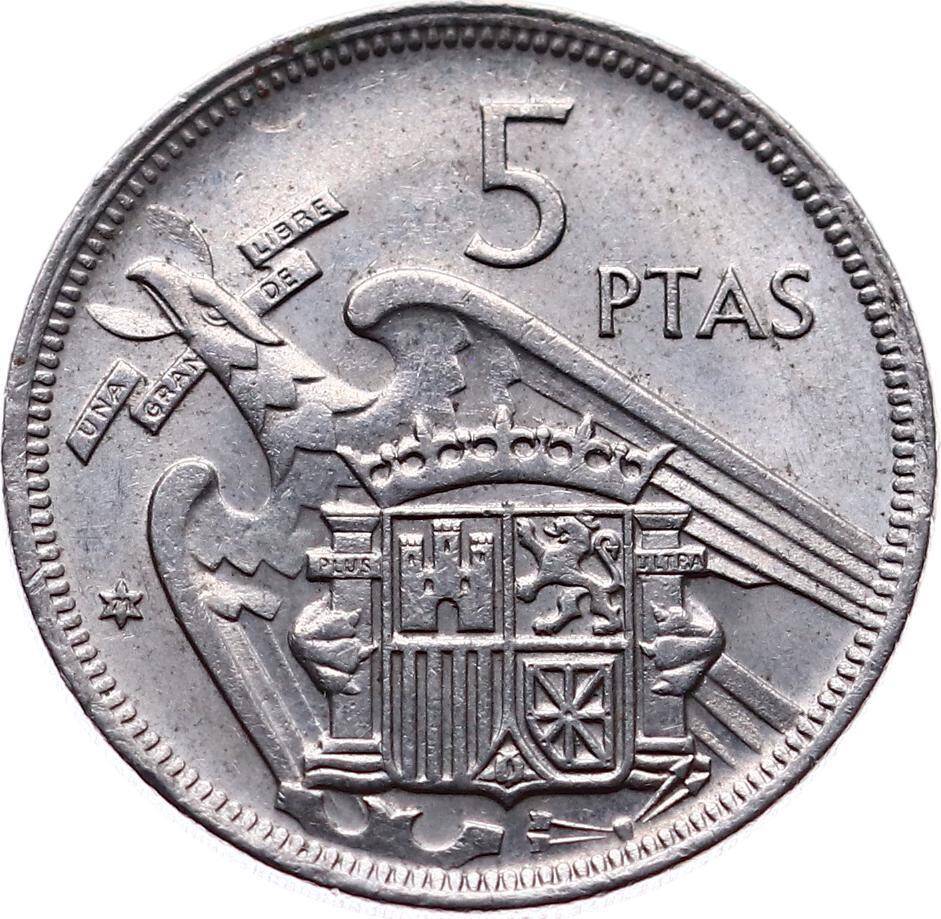 İspanya 5 Pesetas 1957 ÇÇT+ YMP6542 - 1