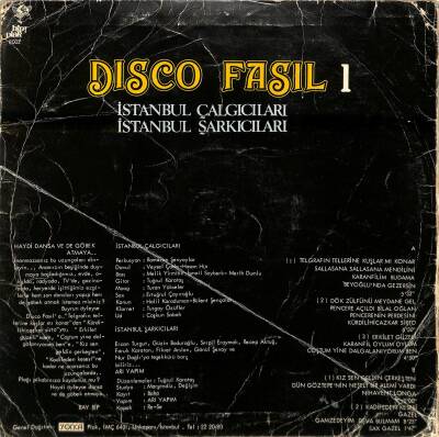 İstanbul Çalgıcıları İstanbul Şarkıcıları – Disco Fasıl 1 *SADECE PLAK KABIDIR* (106.5) PLK22074 - 2