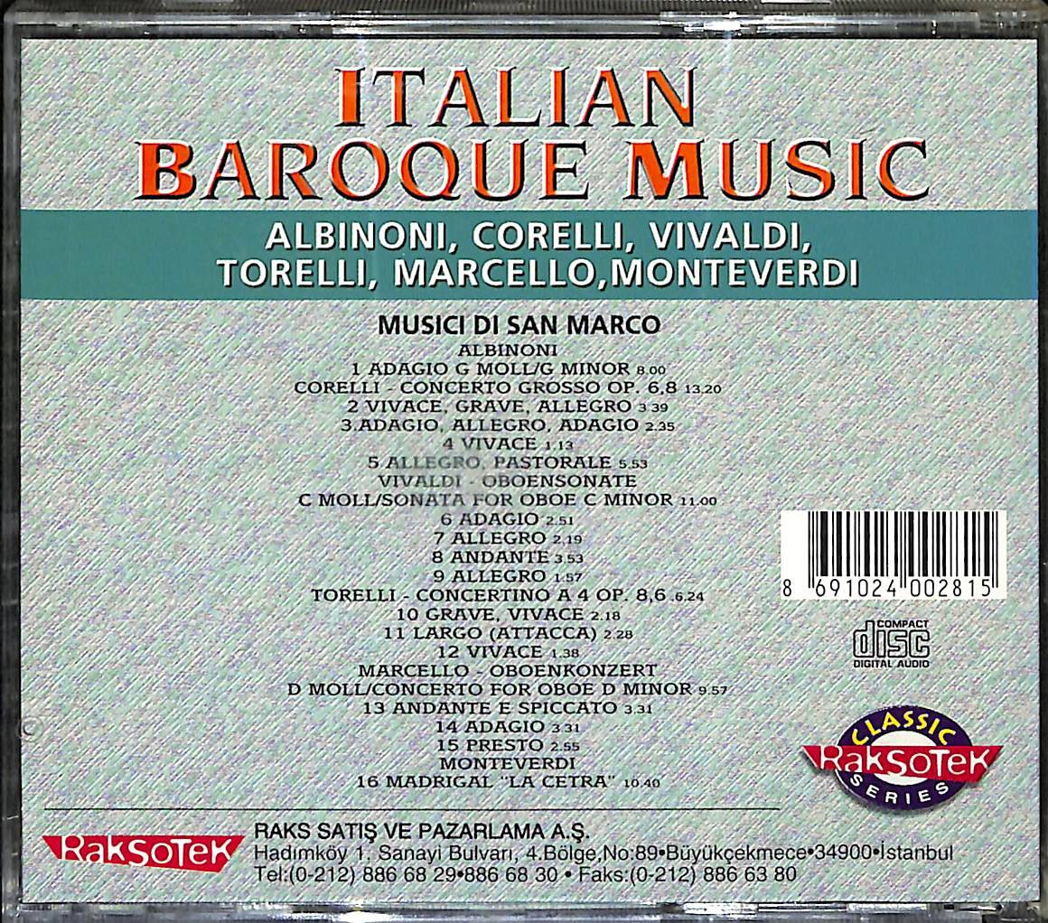 Italian Baroque Music CD (İkinci El) CD3674 - 2