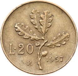 İtalya 20 Lire 1957 ÇÇT YMP6576 - 1