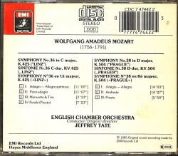 Jeffrey Tate - Mozart - Symphonies CD (İkinci El) CD3734 - 2