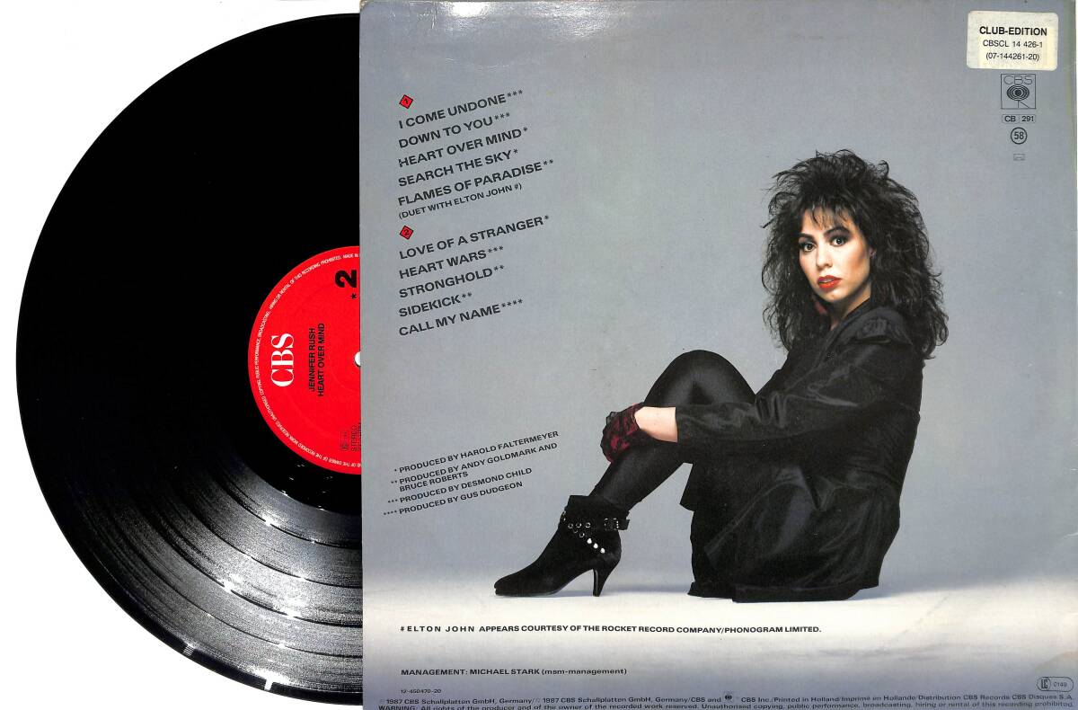 Jennifer Rush - Heart Over Mind (Hollanda Baskı) LP PLAK (10/8.5) PLK25996 - 2