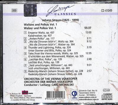 Johann Strauss *Waltzes And Polkas Vol 1* ( İkinci El ) CD Müzik CD1618 - 2