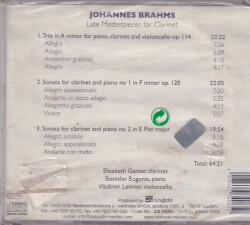 Johannes Brahms -Late Masterpieces For Clarinet (Sıfır Ürün) CD Müzik CD868 - 8