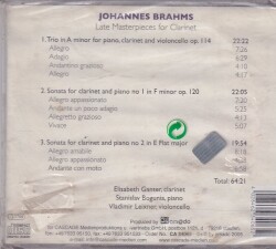 Johannes Brahms -Late Masterpieces For Clarinet (Sıfır Ürün) CD Müzik CD868 - 6