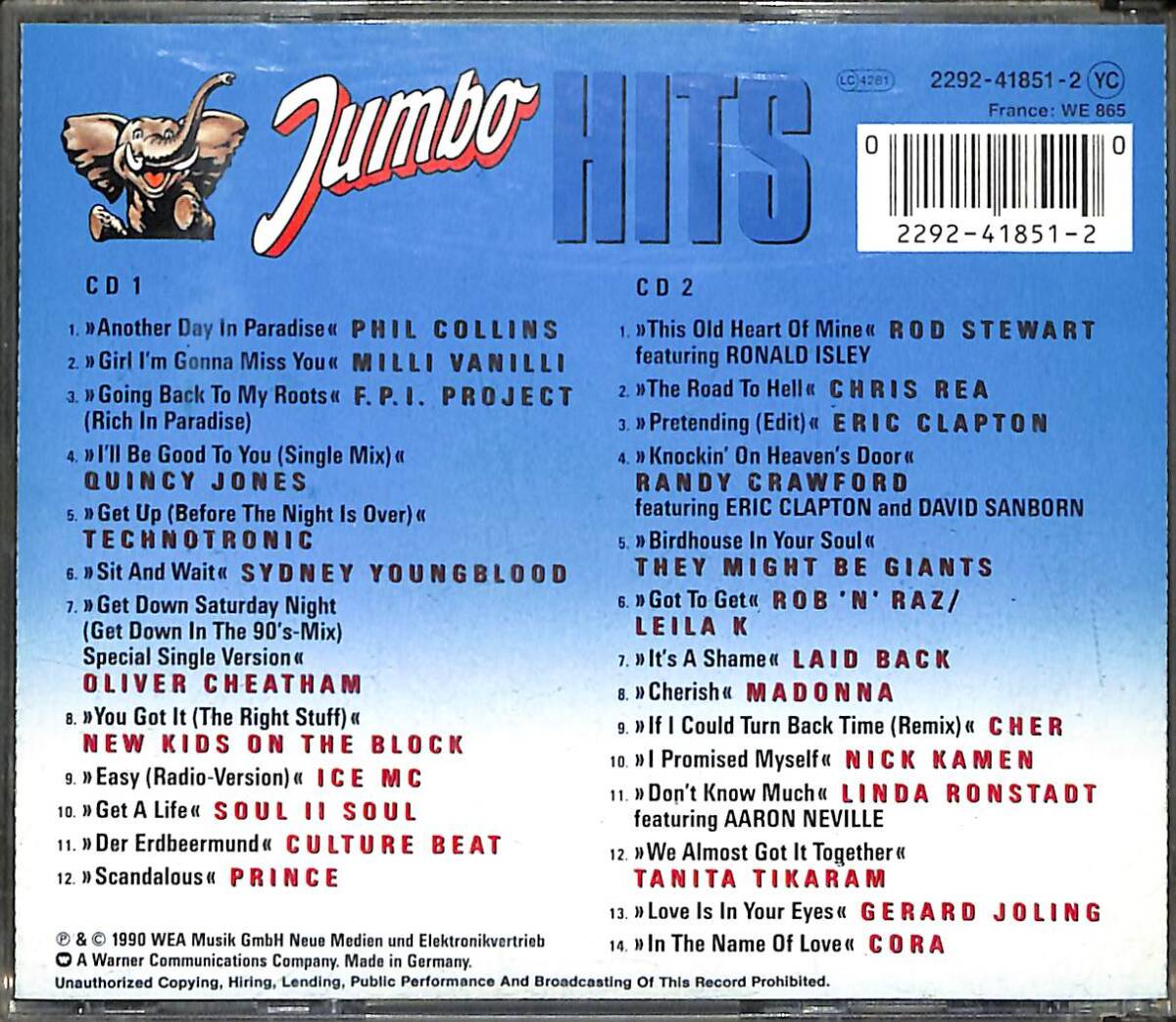 Jumbo Hits (1990) CD (İkinci El) CD3657 - 2