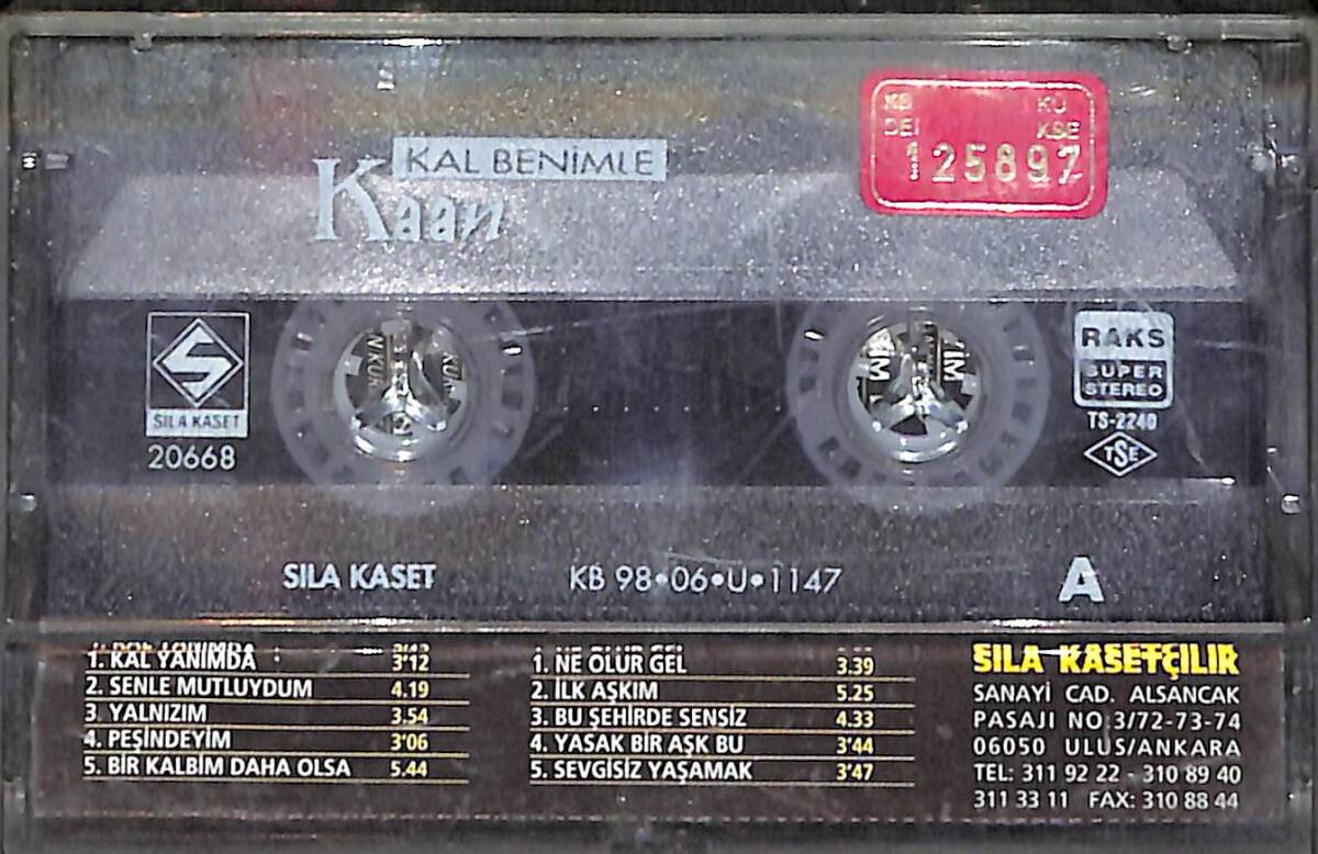 Kaan - Kal Benimle Kaset (Kırmızı Bandrol - İkinci El) KST27261 - 2