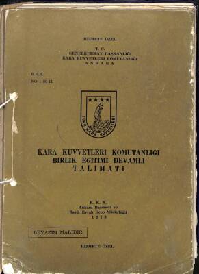 Kara Kuvvetleri Komutanlığı Birlik Eğitimi Devamlı Talimatı KTP2392 - 1