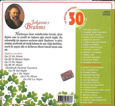 Klasik Müzik Koleksiyonu 15 Johannes * ( İkinci El ) CD Müzik CD2256 - 2