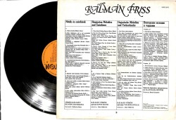 Kálmán Friss (Hungarian Melodies And Csárdáses) Macaristan Türküleri Ezgileri 1982 LP (109) PLK17522 - 2