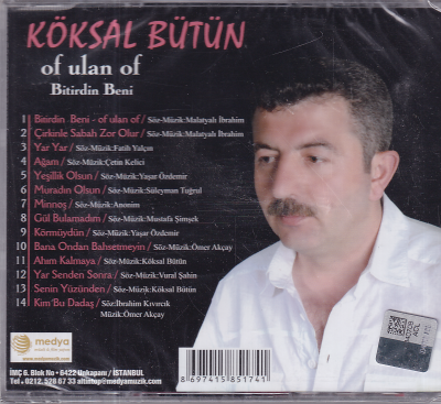 Köksal Bütün - Of Ulan Of (Sıfır Ürün) CD Müzik CD1401 - 2