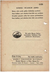 Kurdili Hicazkar - Bahar Oldu Açıldı Güller Nota Kitapçığı EFM1989 - 2