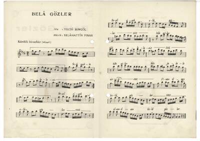 Kurdili Hicazkar Şarkı - Bela Gözler Nota Kitapçığı EFM1964 - 6