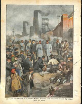 La Domenica del Corriere (Anno XIV, No 33, 18-25 Agosto 1912)-5 Ağustosta şafakta Zuaranın ele geçirilmesi karaya ilk çıkanlar, derra yakınlarında kurşunla saldırıya uğrayan ve kendilerini savunmaya zorlanan denizcilerdi NDR70188 - 2