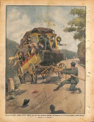 La Domenica del Corriere (Anno XIV, No 36, 8-15 Settembre 1912)-İngiltere, Norwichteki korkunç selden bir bölüm su basmış evlerden çekilen çocukların kurtarılması NDR70185 - 2