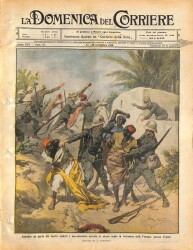 La Domenica del Corriere (Anno XIV, No 37, 15-22 Settembre 1912)-Askerlerimiz tarafından pusuya düşürülmüş Arapların Trablus yakınlarında olaylı bir şekilde tutuklanması NDR70184 - 1