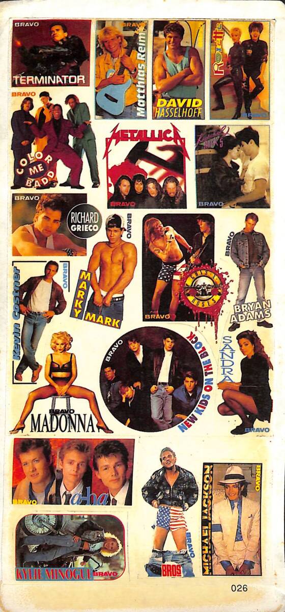 Madonna - Terminatör - David Hasselhoff - Bryan Adams 18 Farklı Sticker AKS1738 - 1