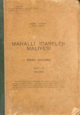 MAHALLİ İDARELER MALİYESİ - DERS NOTLARI 1967 KTP2698 - 1