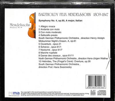 Mendelssohn *Symphony No 4* ( İkinci El ) CD Müzik CD1646 - 2