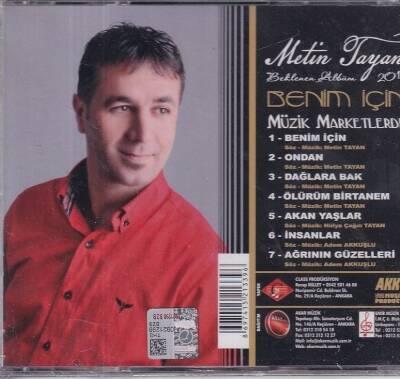 Metin Tayan -Benim İçin (Sıfır Ürün) CD Müzik CD1094 - 2