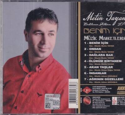 Metin Tayan -Benim İçin (Sıfır Ürün) CD Müzik CD1130 - 2