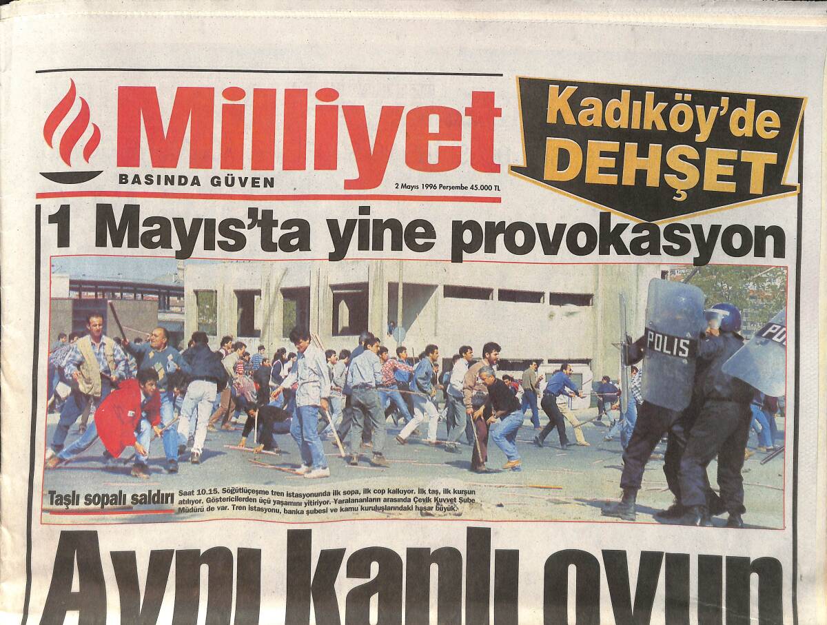 Milliyet Gazetesi 2 Mayıs 1996 - Ünlü Firmalar Naim Süleymanoğlu'nun Peşinde - 1 Mayısta Yine Provokasyon 