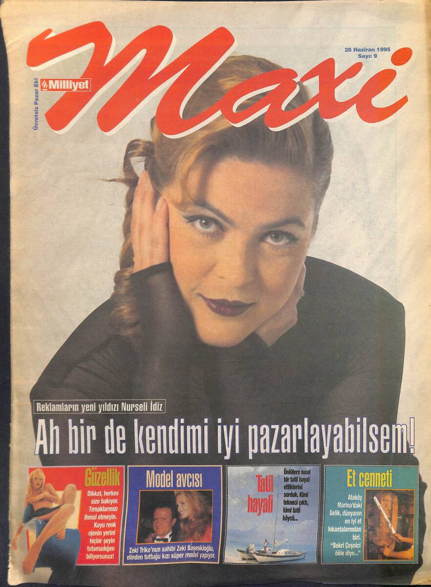 Milliyet Gazetesi Maxi Eki 25 Haziran 1995 - Zeki Triko'nun Sahibi Zeki Başeskioğlu , Elinden Tuttuğu Kızı Süper Model Yapıyor GZ155763 - 1