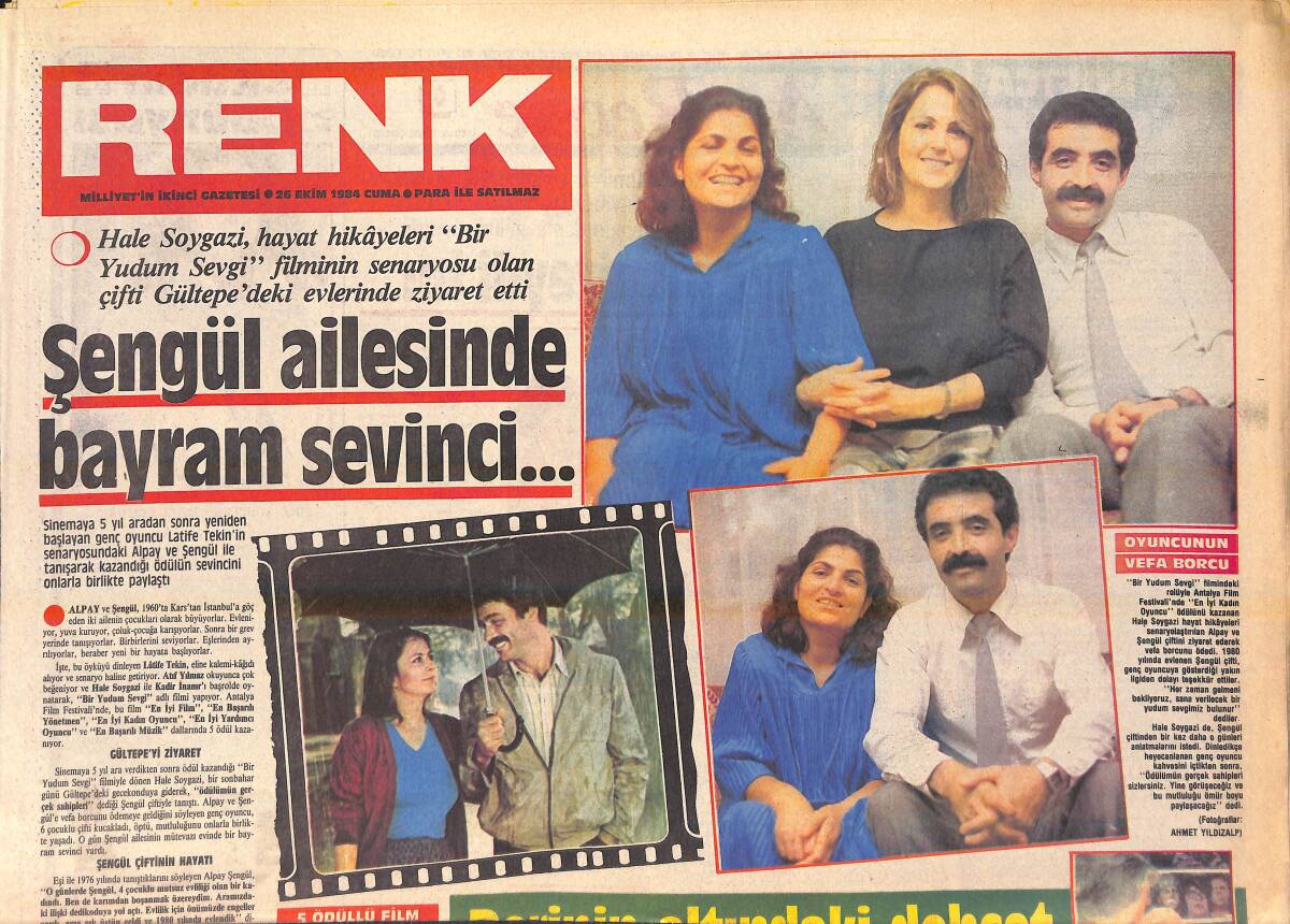 Milliyet Gazetesi Renk Eki 26 Ekim 1984 - Şengül Ailesinde Bayram Sevinci - Sibel Egemen Kazak Ve Hırka Örüyor GZ156333 - 1