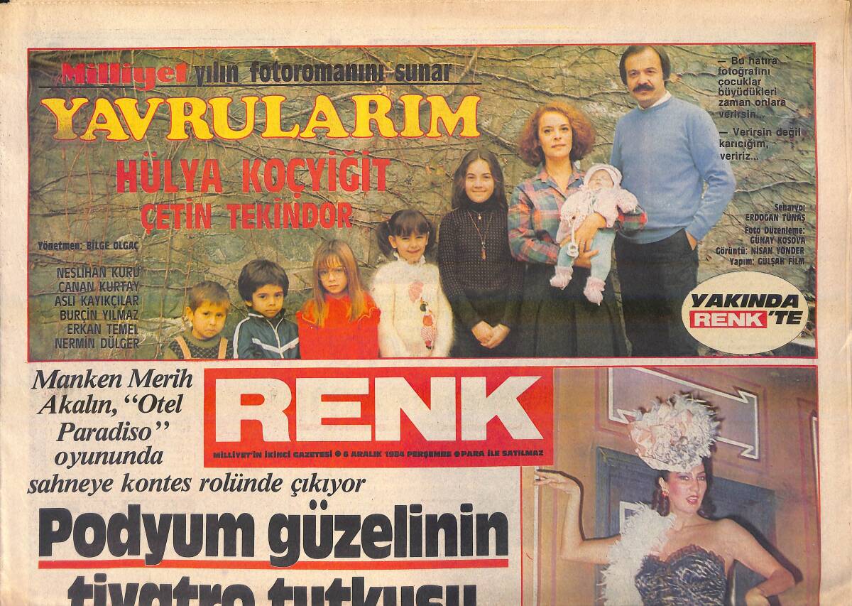 Milliyet Gazetesi Renk Eki 6 Aralık 1984 - Manken Merih Akalın Otel Paradiso Oyununda Sahneye Kontes Rolünde Çıkıyor GZ156239 - 1