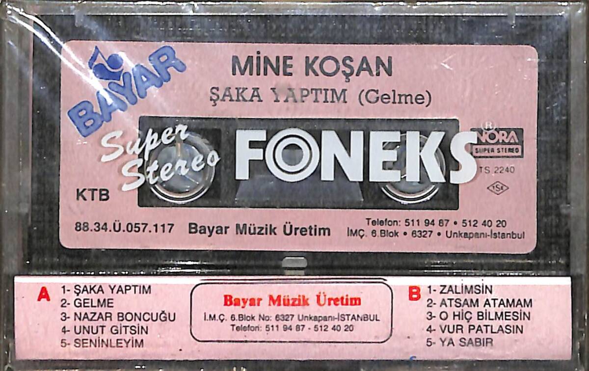 Mine Koşan - Şaka Yaptım (Gelme) Kaset (İkinci El) KST26498 - 2