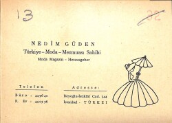 Moda Tarihi - NEDİM GÜDEN PARİ MOD Defilesi 1959 Davetiyesi EFM(N)9837 - 1