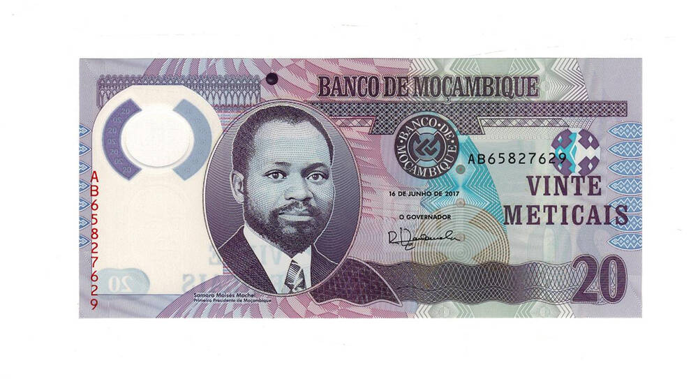 Mozambik 20 Meticais Polymer 2017 Çil YKP7855 - 1