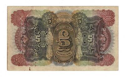 Mozambik 5 Libra 1934 *Perfore* ÇÇT YKP1847 - 2