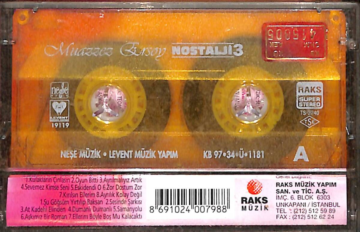 Muazzez Ersoy - Nostalji-3 Kaset (İkinci El) KST26556 - 2