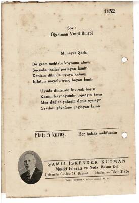 Muhayyer Şarkı - İzmirde Mehtap Nota Kitapçığı EFM1966 - 2