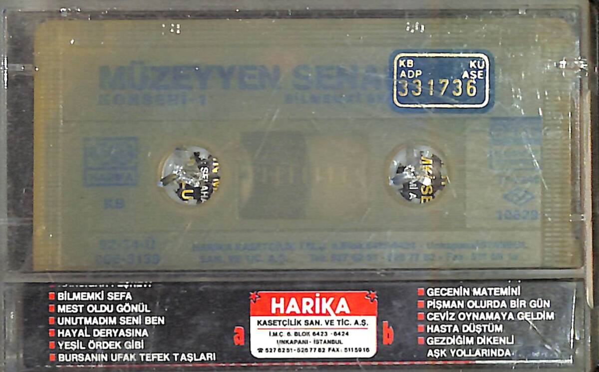 Müzeyyen Senar Konseri 1 - Bilmemki Sefa Kaset (Mavi Bandrol - İkinci El) KST27324 - 2