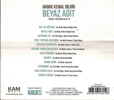 Namık Kemal Bilgin - Beyaz Ağıt (Sıfır Ürün) CD Müzik CD1872 - 2