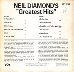 Neil Diamonds - Greatest Hits (1967 - UK) LP PLK19016 - 2