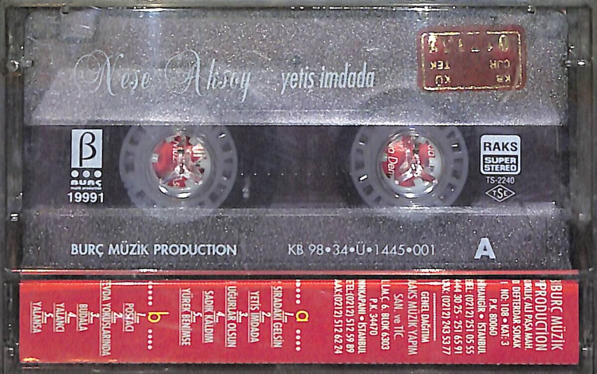 Neşe Aksoy - Yetiş İmdada Kaset (Kırmızı Bandrol - İkinci El) KST27448 - 2