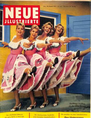 Neue Illustrierte - 10 August 1957 - Zwillings-Treffen an Der Film-Donau, Einsamet Begrabnis NDR84457 - 1