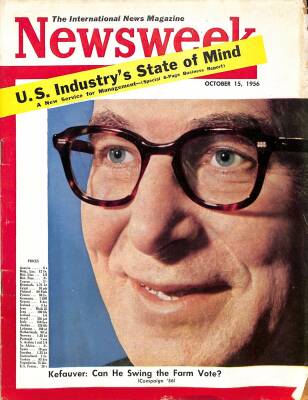 Newsweek 15 October 1956 - Kefauver, Mrs. Humphrey, Mrs. Benson, Judge Forte NDR84614 - 1