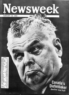 Newsweek 18 February 1963 - Canadas Diefenbaker, Williams, Russels NDR84699 - 1