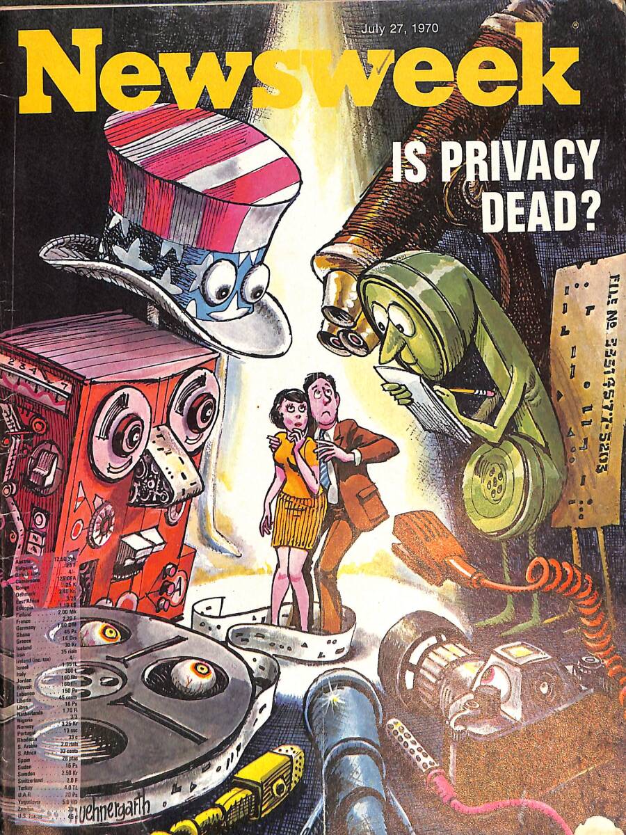 Newsweek Magazine 27 July 1970 - Is Privacy Dead, Leslie R. Groves, South Korea, Leslie R. Groves NDR88196 - 1