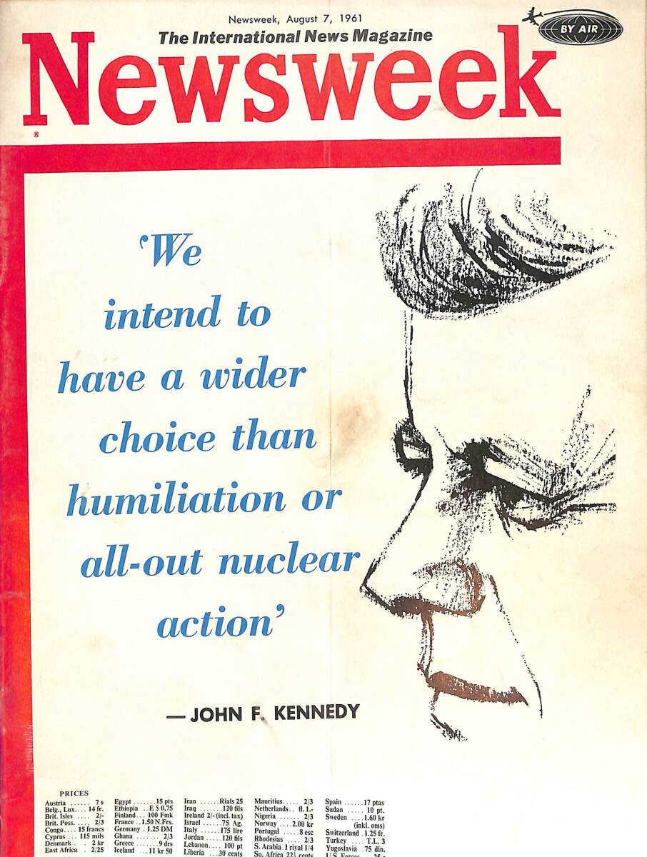 Newsweek Magazine 7 August 1961 - Kapak John F.Kennedy, Hamilton, Joe Kennedy NDR88209 - 1