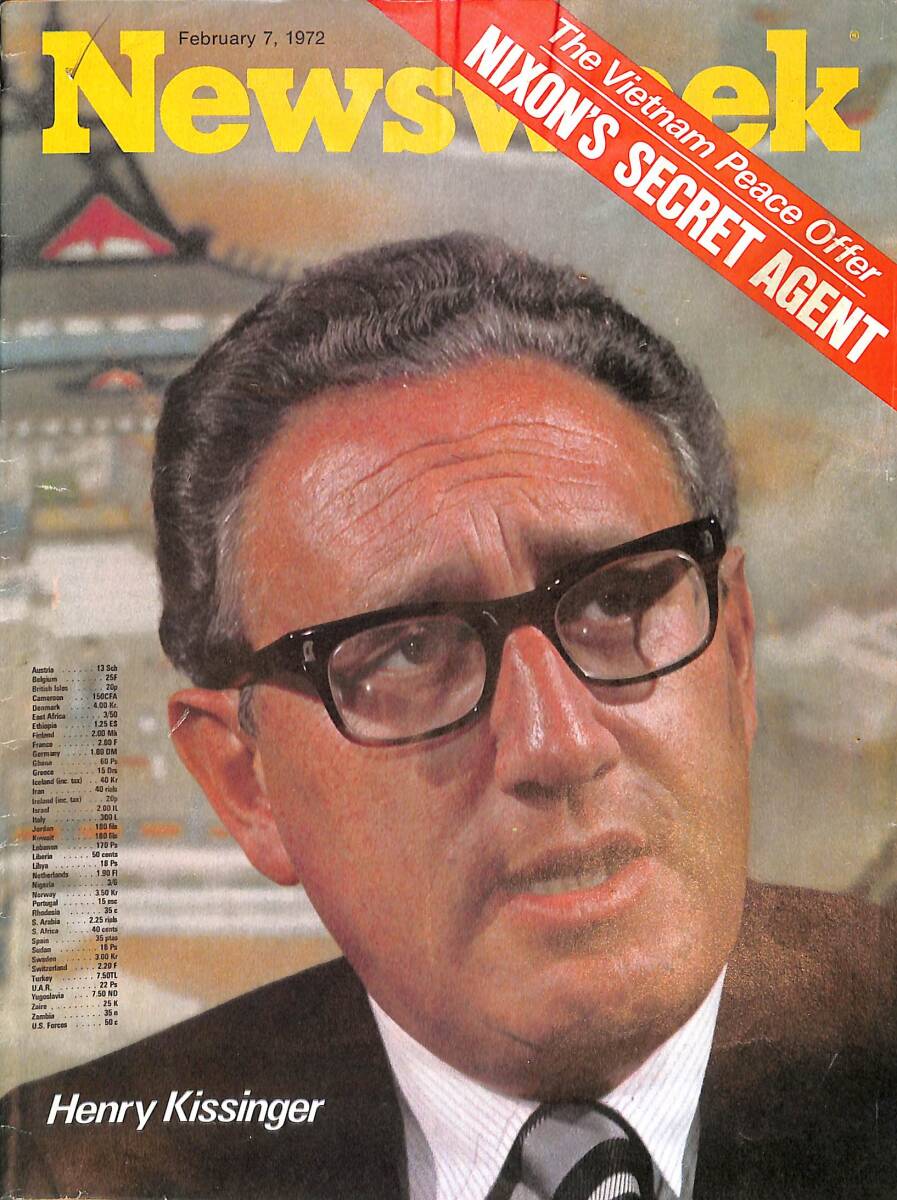 Newsweek Magazine 7 February 1972 - Nixon's Secret Agent, The Vietnam Peace Offer, Henry Kissinger NDR88216 - 1