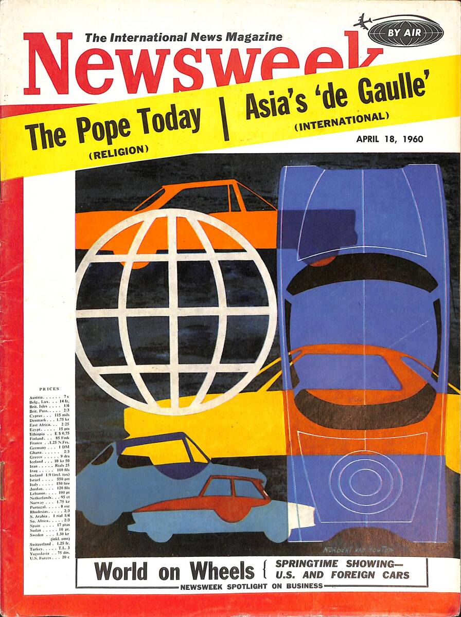 Newsweek Magazine April 18, 1960 - The Pope Today, Asia's 'de Gaulle' , Ayup Khan NDR88696 - 1