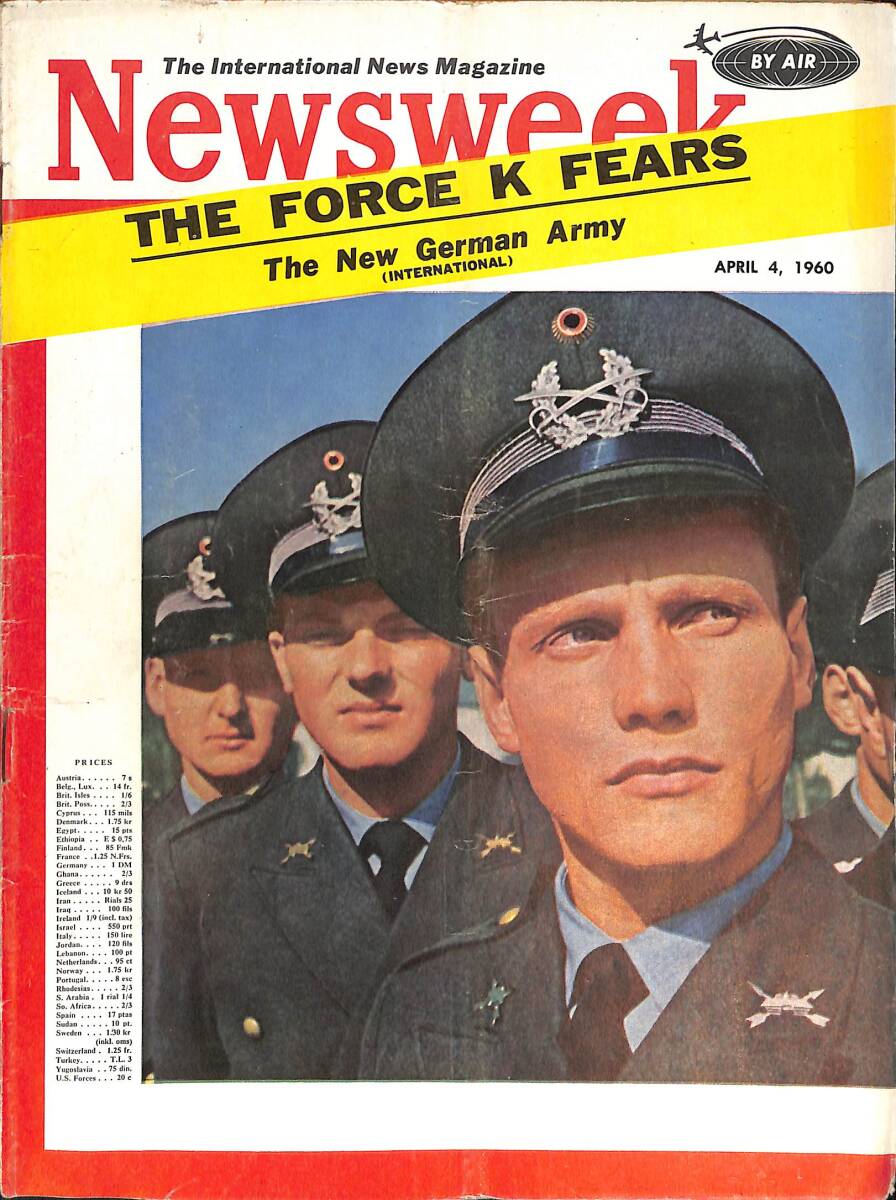 Newsweek Magazine April 4, 1960 - The Force K Fears, Mr. Caretaker, Nancy Pass NDR88697 - 1