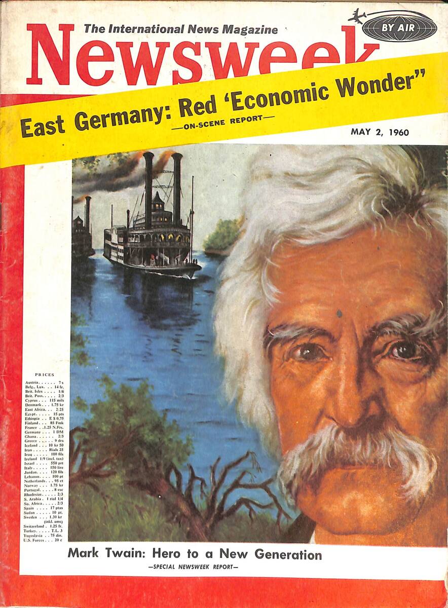 Newsweek Magazine May 2, 1960 - Mark Twain: Hero to a New Generation, Giardello and Fullmer NDR88695 - 1